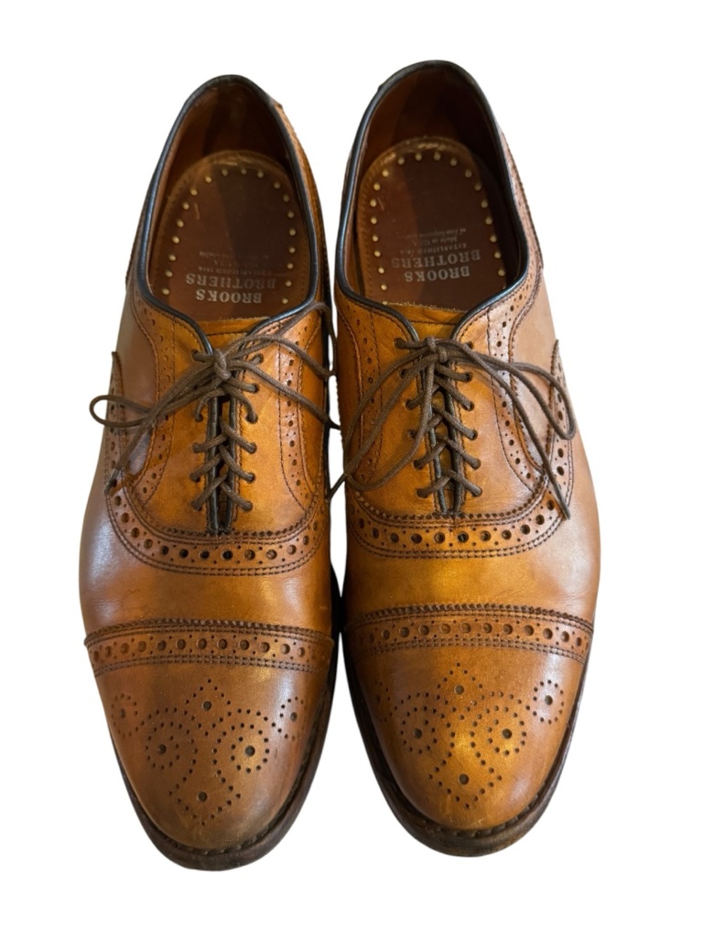Brooks Brothers Tan Leather Brogue Oxfords - Picture 2 of 10